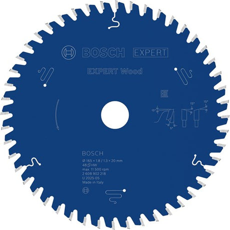Bosch accessoires expert lame de scie circulaire à bois | 165 x 1,8 1,3 x 20 mm | t48 - 2608902218