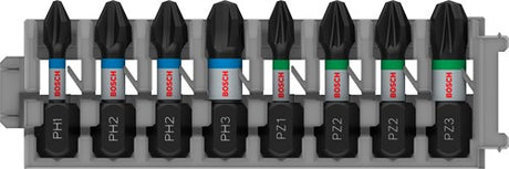 Imp bosch accessoires acte jeu d'embouts 8 pièces - ph1 ph2 ph3 pz2 pz3 - act control - 2608522323