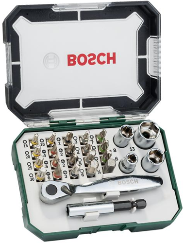 Bosch accessoires mini jeu d'embouts de tournevis à cliquet | dhz extra dur | 26 pièces - 2607017563