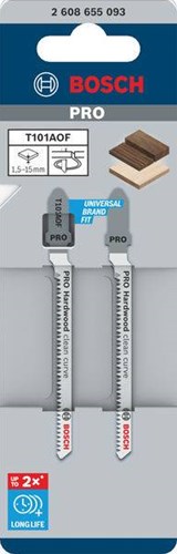 Bosch accessoires pro bois dur courbe propre t101aof lame de scie sauteuse | 83 mm | 2 pièces - 2608655093