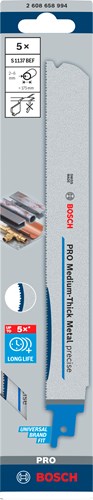 Bosch accessoires pro lame de scie précise s1137bef pour métal d'épaisseur moyenne | 1 |1x25x225mm | 5 pièces - 2608658994