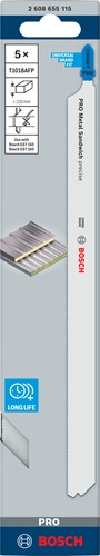 Bosch accessoires pro métal sandwich t1018afp lames de scie sauteuse | 250 mm | 5 pièces - 2608655115