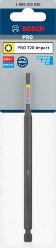 Bosch accessoires pro torx slagschroefbit | t20 | 150 mm - 2608522538