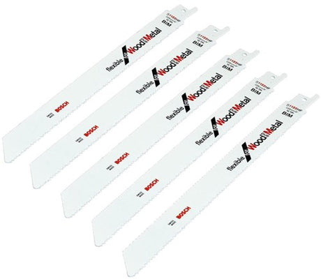 Bosch accessoires lame de scie alternative s1122hf flexible pour bois et métal 5pcs - 2608656021