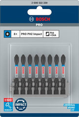 Imp bosch accessoires embout à vis act control ph2, 50 mm 8x - 2608522330