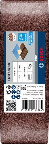 Bosch accessoires bandes abrasives séquoia | 75 x 533 mm | k80 | par 10 | 2608606082 - 2608606082