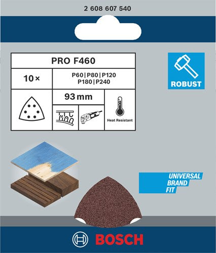 Bosch accessoires feuilles abrasives set 1 (10 pièces) | 2608607540 - 2608607540