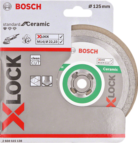 Bosch accessoires x-lock disque diamanté standard pour céramique 125 x 22,23 x 1,6 x 7 mm - 1 pièce(s) - 2608615138