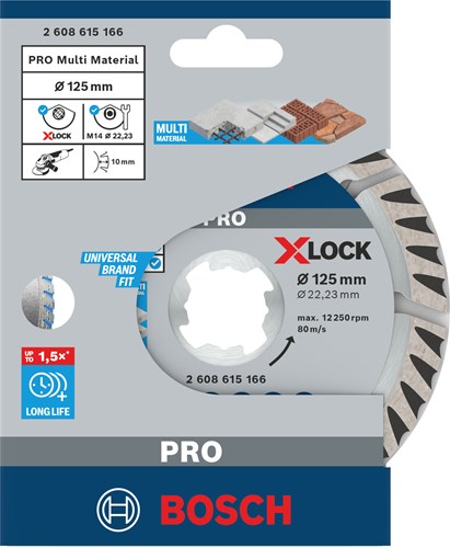 Bosch accessoires x-lock disque diamanté standard pour universel 125 x 22,23 x 2,0 x 10 mm - 1 pièce(s) - 2608615166