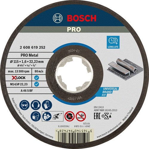 Bosch accessoires x-lock meule expert pour métal 115x1,6x22,23mm, droit - 1 pièce(s) - 2608619252