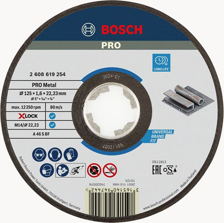 Bosch accessoires x-lock meule expert pour métal 125x1,6x22,23mm, droit - 1 pièce(s) - 2608619254