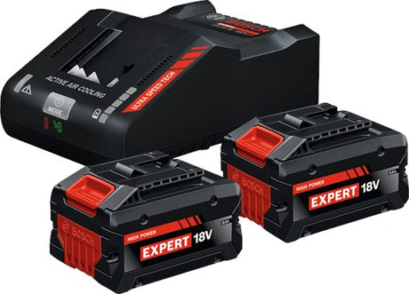 Kit de démarrage de batterie bleu Bosch exba18v-80 160 | 2x exba18v-80 + chargeur exal18v-160 - 1600a0373t