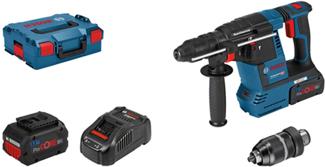 Bosch bleu Bosch GBH 18V-26 F marteau perforateur sans fil C G en L-Boxx avec 2x batteries 5,5Ah - 061191000F