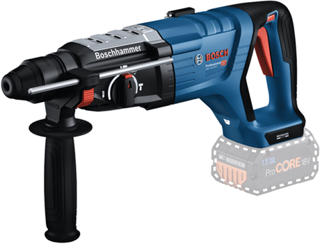 Bosch professional gbh 18v-28 d - marteau perforateur sans fil - sans batterie ni chargeur - avec poignée, chiffon de machine et butée de profondeur