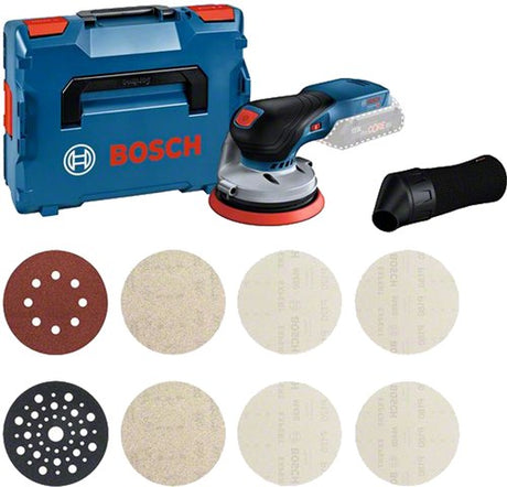 Bosch bleu gex 18v-125 professionnel | ponceuse excentrique sans fil | 18v sans chargeur de batteries + kit de démarrage m480 | en l-boxx - 0615a5004h