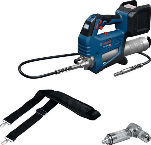 Pistolet graisseur sans fil Bosch bleu gfp 18v-10 | en solo | y compris Attelage 90 et bandoulière | sans batterie ni chargeur - 06019n6000