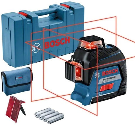 Laser ligne Bosch GLL 3-80 4 piles AA + plaque cible + étui