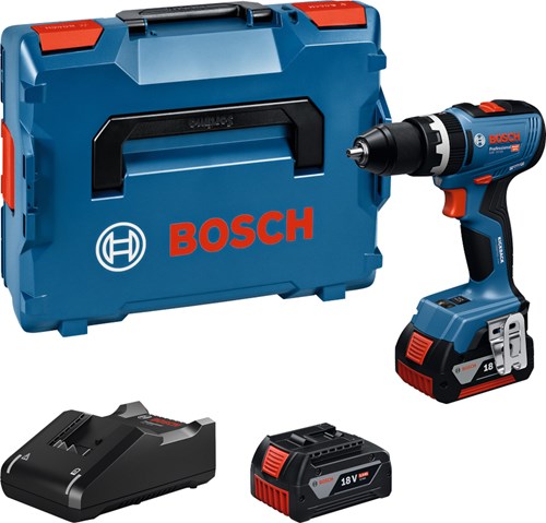 Bosch bleu gsb 18v-65 perceuse visseuse à percussion sans fil | 2x chargeur GBA 18v 5,0 ah gal 18v-40 - 06019n3303
