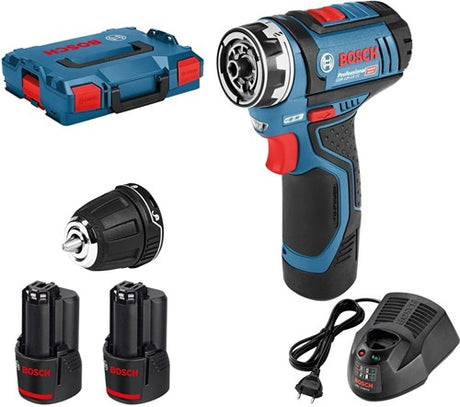 Perceuse-visseuse sans fil Bosch GSR 12V-15 FC (2x 2,0Ah + Gal 1230 CV + GFA 12-B)