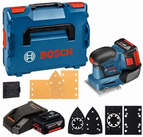 Ponceuse professionnelle à batterie Bosch blue gss 18v-10 5.0ah en l-boxx - 06019d0201