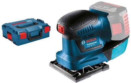 Bosch blue bosch professional gss 18v-10 - ponceuse orbitale sans fil - sans batterie ni chargeur - avec 3x plaque de base avec plateau de ponçage - 3x feuille abrasive