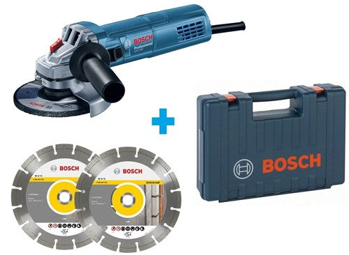 Meuleuse d'angle professionnelle Bosch bleue gws 880 | 125 mm | + 2 disques diamantés en étui - 060139600b