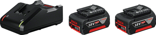 Kit de démarrage Bosch bleu 18v avec 2 batteries 18v 4.0ah + chargeur gal 18 v-40 - 1600a019s0
