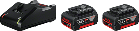 Kit de démarrage Bosch bleu 18v avec 2 batteries 18v 4.0ah + chargeur gal 18 v-40 - 1600a019s0