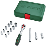 Bosch jeu de cliquets vert 1 4 14 pièces - 1600a02by0