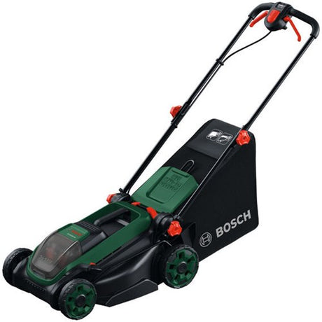 Bosch tondeuse à batterie verte rotak 18v2-38 | y compris 2 batteries Li-ion 18 V (4,0 Ah) + 2 chargeurs 18 V-88 + prise mulch - 06008b9m00