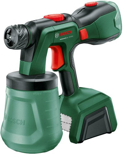 Bosch advancedspray 18v-500 - pulvérisateur de peinture - avec brosse de nettoyage - tasse à mesurer - récipient de peinture avec couvercle - buse de pulvérisation fine - sans batterie ni chargeur