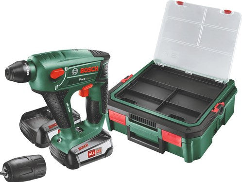 Bosch vert uneo maxx sbx - marteau perforateur sans fil | 18v | 2 batteries 1,5 Ah + chargeur | au cas où - 060395230k