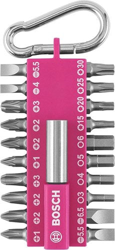 Jeu d'embouts de tournevis Abi Bosch | rose | avec karjnhook | 21 pièces - 2607012000