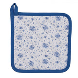 Clayre eef manique roses blanc bleu 20x20cm coton