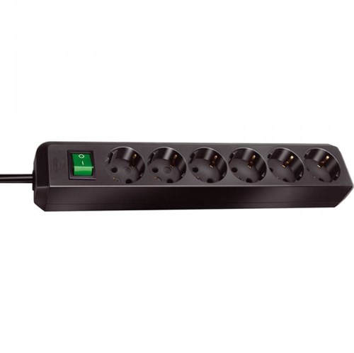 Brennerstuhl eco-line avec interrupteur 6 voies noir 3 m h05vv-f 3g1.5 - 1159500400