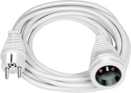 Rallonge en plastique de qualité Brennerstuhl | 3m | blanc | h05vv-f 3g1.5 fr - 1168434