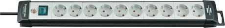 Brennerstuhl multiprise premium-line 10 prises noir gris clair 3m h05vv-f 3g1.5