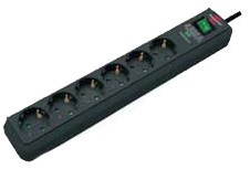 Brennerstuhl eco-line 13500a + protection contre les surtensions 6x prise (anthracite, 1159700015, pour 6 fiches)