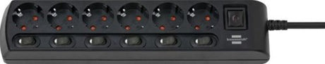 Brennenstuhl Stand de socket commutable individuellement 6 fois noir