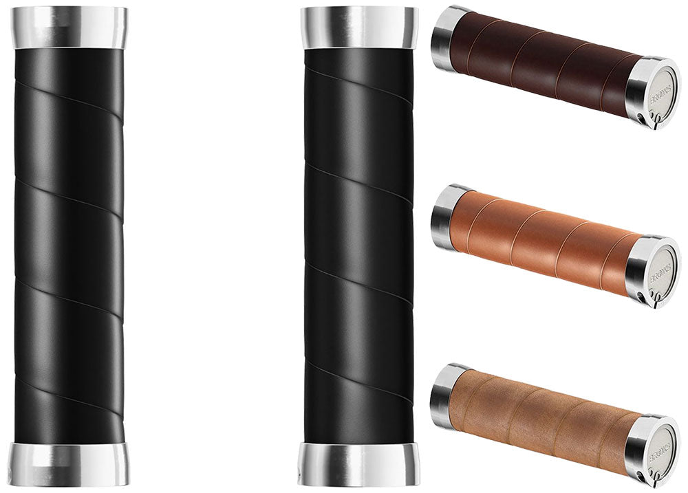 Brook's Handles Grip en cuir mince 130 mm a. Brun