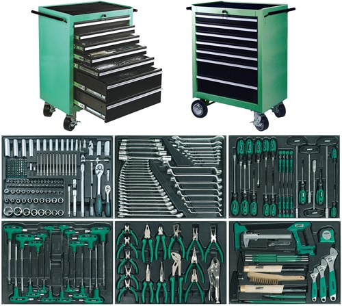 Chariot à outils Brüder Mannesmann 321 pcs green line - 28270