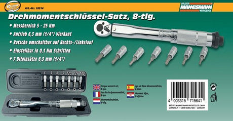 Clé dynamométrique Brüder Mannesmann 5-25 nm 1 4 (hobby) - 18314