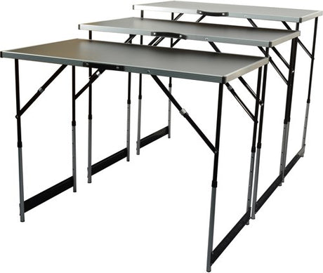 Brüder Mannesmann Brüder Mannesmann Tables de pliage en 3 parties Définir l'aluminium multifonctionnel