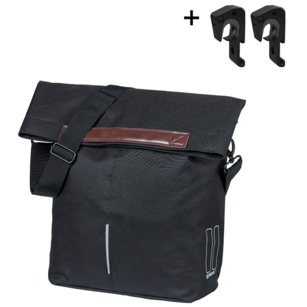 Basil sac city shopper noir | crochets micro | 16l
