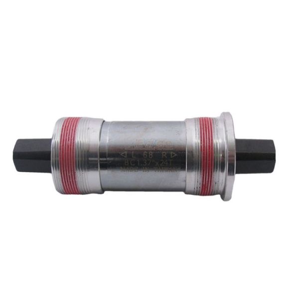 Boîtier de pédalier carré Edge 115 mm bsa 68 mm avec coupelles en aluminium - argent