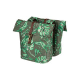 Sac double vélo de basilic, animal de compagnie recyclé, pliage de retenue à l'eau, cuir végétalien, 28-32L, thym groen