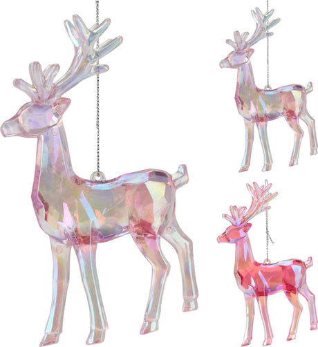 Pendentif de noël en forme de renne, en acrylique, irritant, 9x5x15cm, style maison