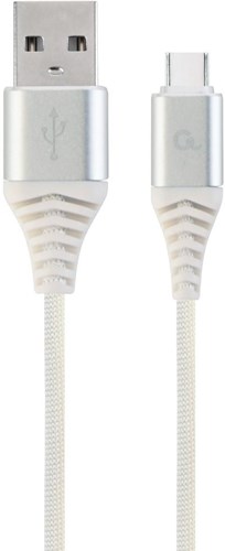 Cableexpert Câble de chargement USB-C 2m tressé argent - blanc - 9530146