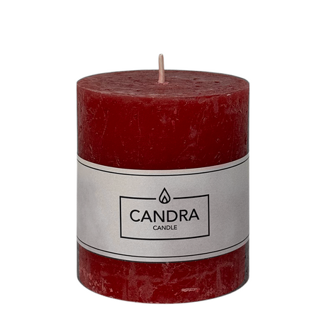 Candra rustieke stompkaars kerstrood 80 68mm