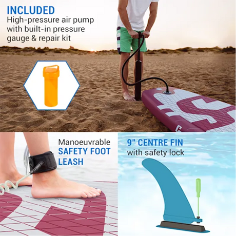 Abi capital sports sup board lanikai cruiser 10'8 blue stripes